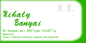 mihaly banyai business card